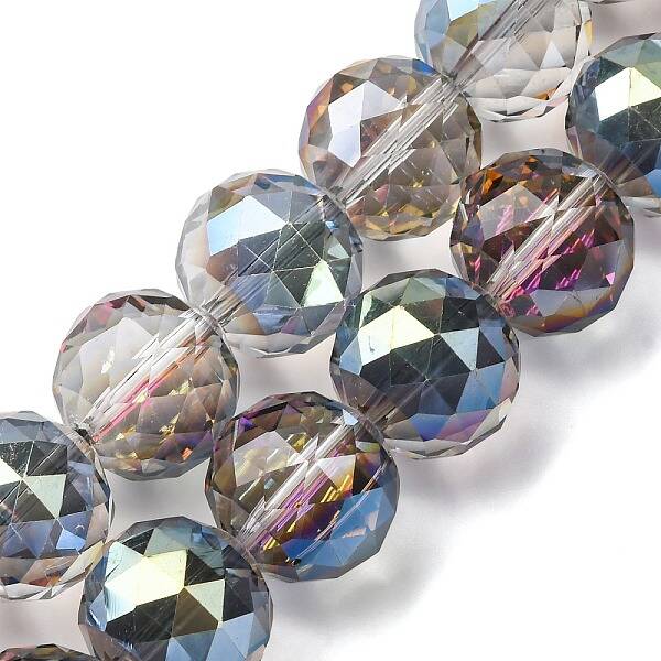Transparent Electroplate Glass Beads Strands