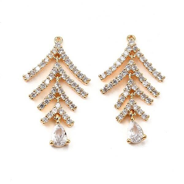 Brass Micro Pave Cubic Zirconia Pendants
