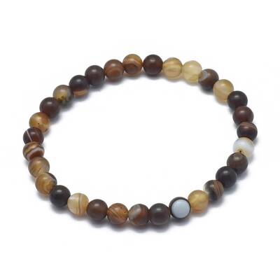 Natural Banded Agate/Striped Agate Bead Stretch Bracelets