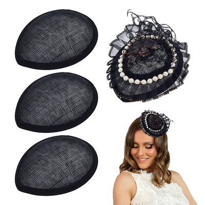 4Pcs Linen Teardrop Fascinator Hat Base for Millinery