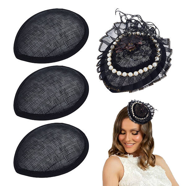 4Pcs Linen Teardrop Fascinator Hat Base for Millinery