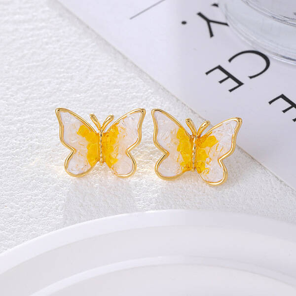 Butterfly Brass Stud Earrings