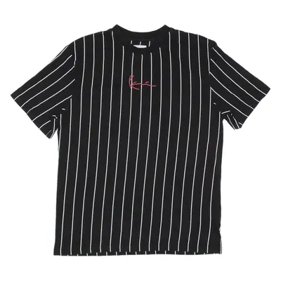 KARL KANI Pinstripe T-Shirt Black Short Sleeve Mens S