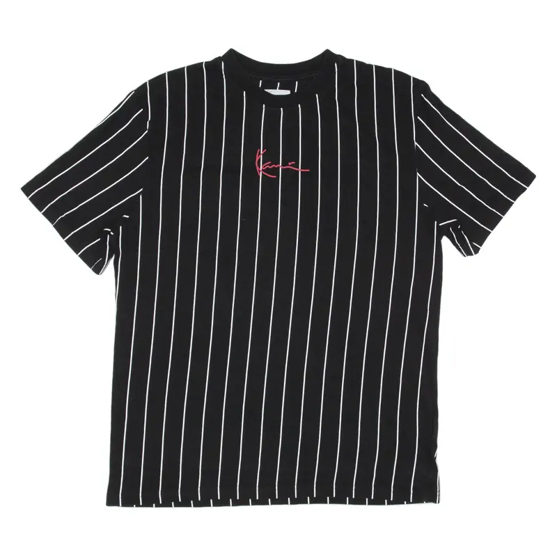 KARL KANI Pinstripe T-Shirt Black Short Sleeve Mens S