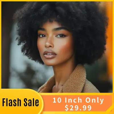 【Limited-time Flash Sale】Formi Glueless Wear and Go Wig Short Afro Curly Human Hair Wigs for Black Women Cosplay Wigs 70s...