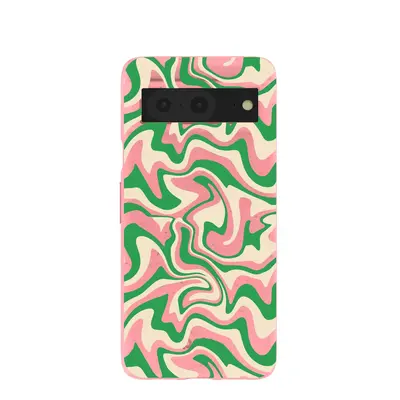 Bubblegum Pink Funky Waves Google Pixel 8 Case