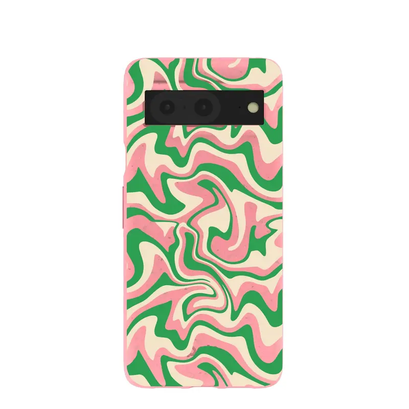 Bubblegum Pink Funky Waves Google Pixel 8 Case