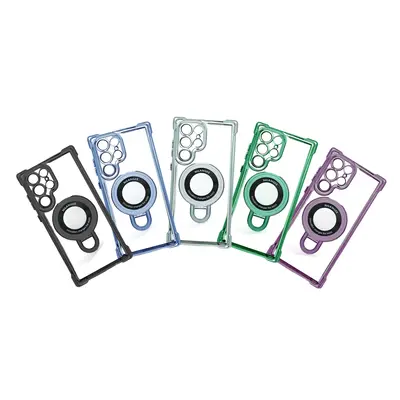 Ngangee for Samsung Galaxy S24 Ultra Four Corners Case with Magnetic Ring Stand Casing Screen Protector Casing Screen Protect...