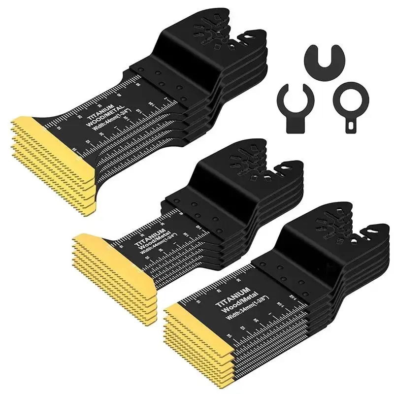 Titanium Oscillating Saw Blades for Metal Cutting, Multitool Blades for Metal Nails Hard Material & Wood Plastic, Universal D...