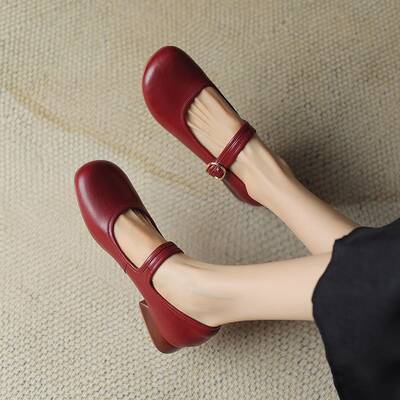 CHIKO Shantana Round Toe Block Heels Mary Jane Shoes