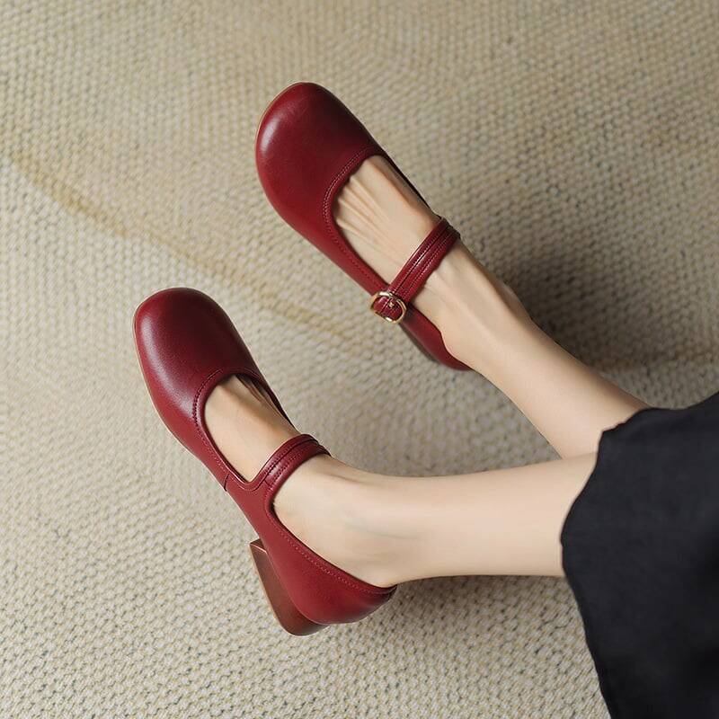 CHIKO Shantana Round Toe Block Heels Mary Jane Shoes