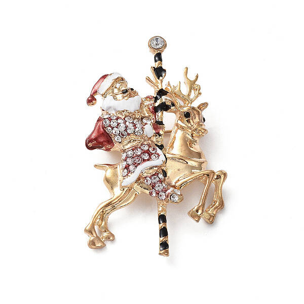 Christmas Theme Rhinestone Brooch Pin