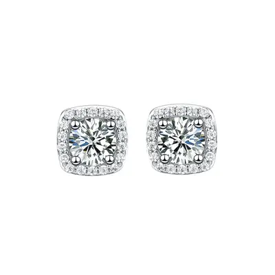 Classic 0.5CT Cubic Zirconia Earrings S925 Sterling Silver Stud Earrings