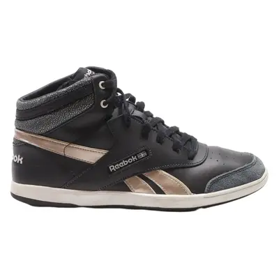 REEBOK High Top Trainers Black Leather Womens UK 7.5