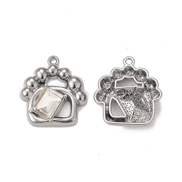 Rack Plating Alloy Glass Pendants