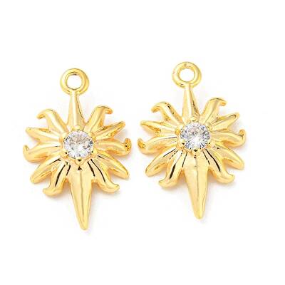 Brass Micro Pave Cubic Zirconia Pendants