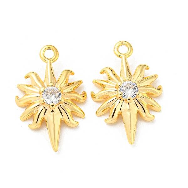 Brass Micro Pave Cubic Zirconia Pendants