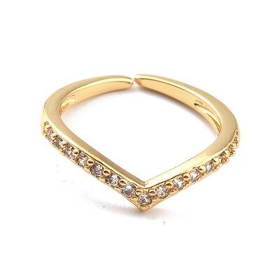 Clear Cubic Zirconia Crown Open Cuff Ring for Women