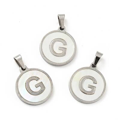 304 Stainless Steel with White Shell Pendants
