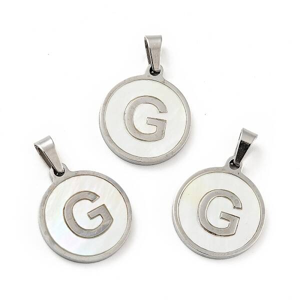 304 Stainless Steel with White Shell Pendants