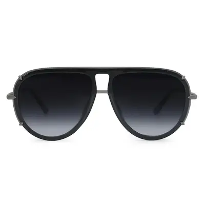 Ivy Luxe - Black Tangle-Free Round Aviator Sunglasses | Color: Black | Size: OS