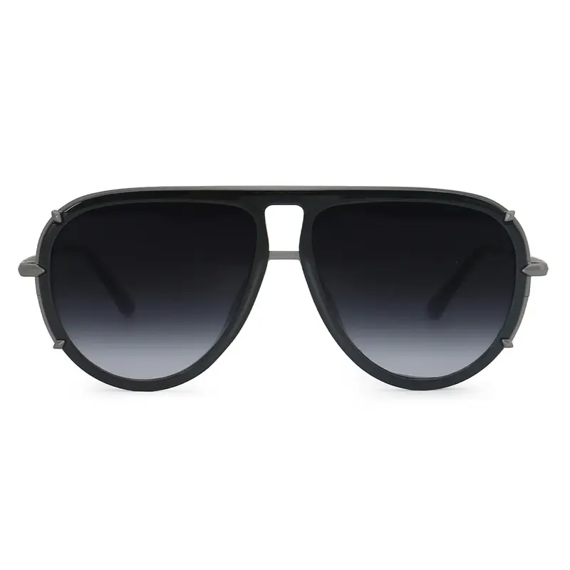 Ivy Luxe - Black Tangle-Free Round Aviator Sunglasses | Color: Black | Size: OS