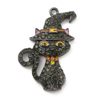 Alloy with Glass Rhinestone Pendants