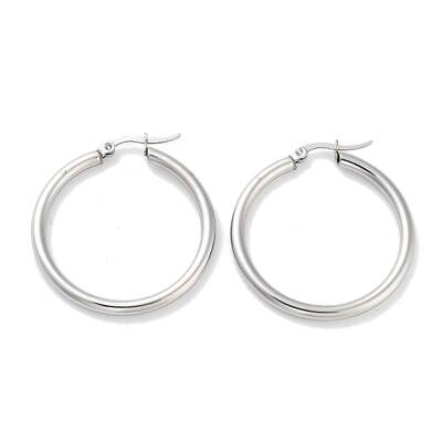Non-Tarnish Ring 304 Stainless Steel Hoop Earrings for Women Men