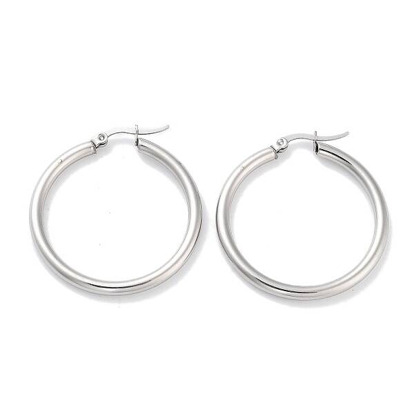 Non-Tarnish Ring 304 Stainless Steel Hoop Earrings for Women Men