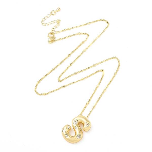 Brass Micro Pave Clear Cubic Zirconia Pendant Necklaces