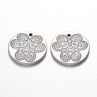 CCB Plastic Flat Round Pendants
