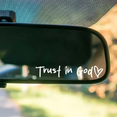 4PCS (black+white) Trust in God Car Rearview Mirror Sticker, Car Rearview Mirror Decal, Inspirational Vinyl Sticker, Ideal Ch...