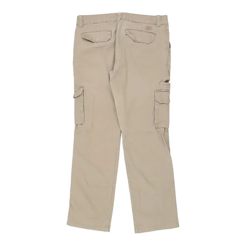 Dickies Cargo Trousers - 34W UK 12 Beige Cotton Blend