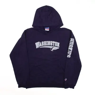 CHAMPION Washington Huskies Football Hoodie Purple Pullover USA Boys M