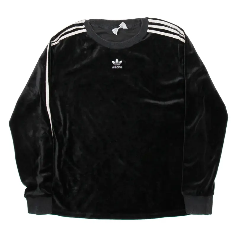 ADIDAS Velvet Womens Sweatshirt Black UK 10