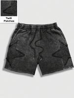Men's Star Print Drawstring Waist Shorts, Regular Fit Casual Baggy Street Shorts for Summer, Men's Bottoms for Daily Wear, Cl...