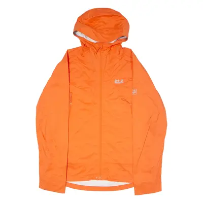 JACK WOLFSKIN Mens Rain Jacket Orange Hooded XL
