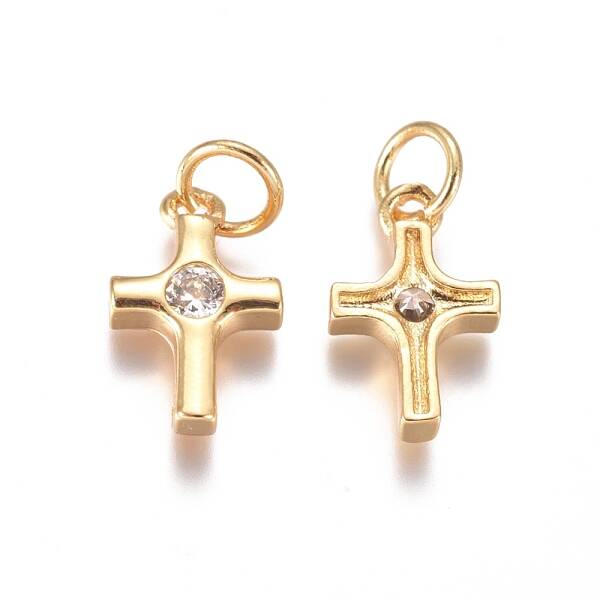 Brass Tiny Cross Charms