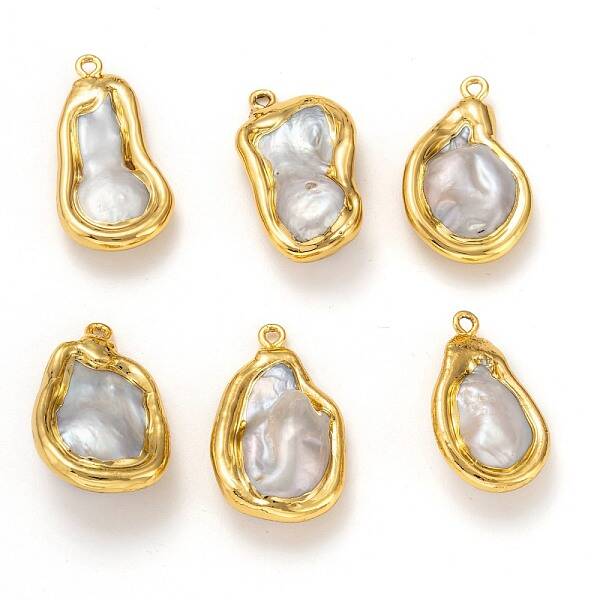 Natural Baroque Pearl Pendants