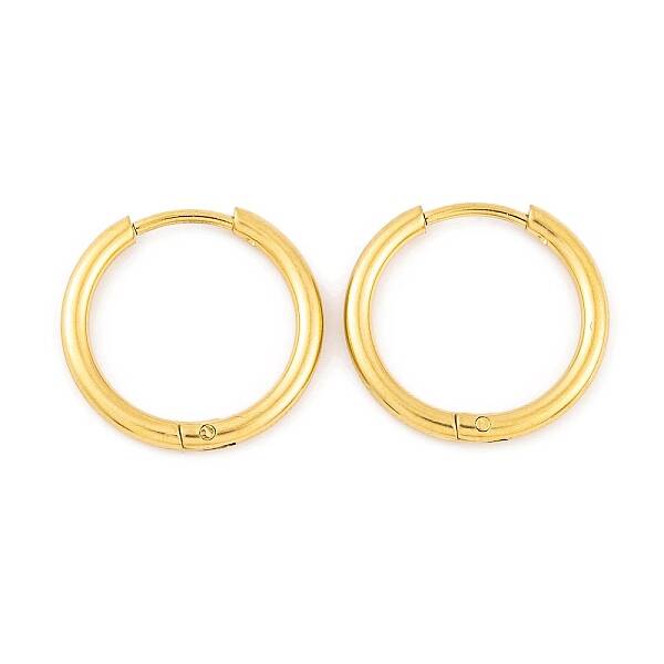 Ion Plating(IP) Round Ring 304 Stainless Steel Hoop Earrings for Women