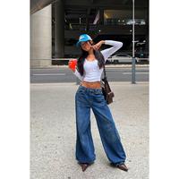 Chelsea Drop Waist Baggy Jeans - Medium Wash
