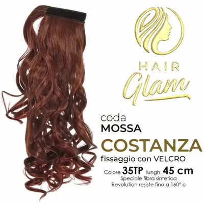 HAIR GLAM COSTANZA WAVY PONY WITH VELCRO FIBER REVOLUTION Length 35TP 45cm