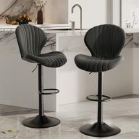 [Mother's Day]Bar Stools Set of 2 Modern Swivel Bar Chairs, Barstools Counter Height with High Backrest, Easy 3-5 Minute Asse...