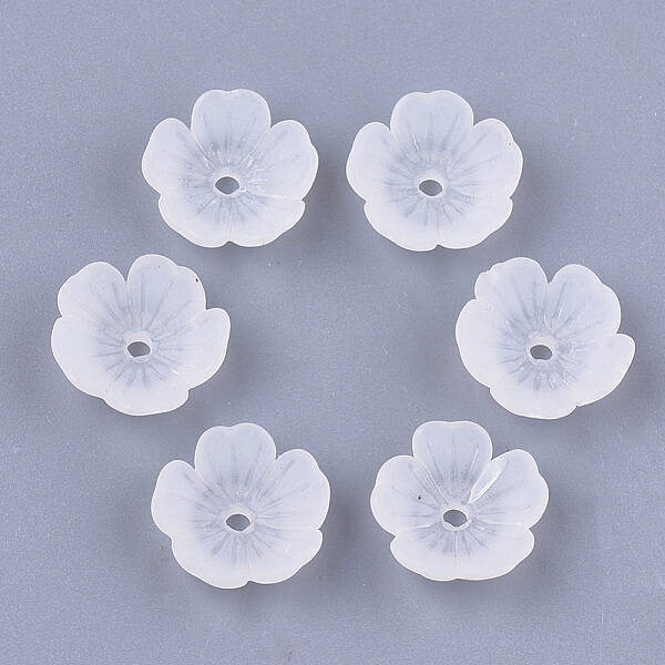 5-Petal Transparent Acrylic Bead Caps