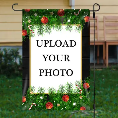 Personalized Pine Cones Stars Christmas Garden Flag - Aperturee