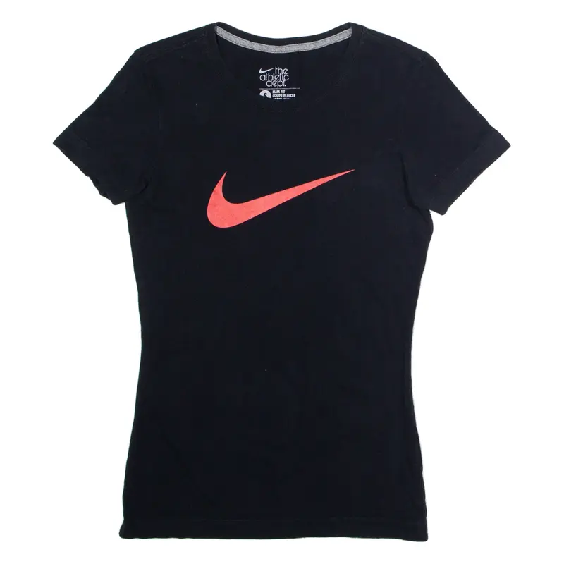 NIKE Slim Fit Womens T-Shirt Black Crew Neck S