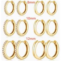 6 Pairs Stainless steel Small Hoop Earrings for Women,14k Real Gold Hypoallergenic Tiny Cubic Zirconia Cartilage Huggie Earri...