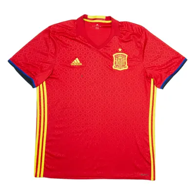 ADIDAS Spain National Team Mens Football Shirt Jersey Red V-Neck XL