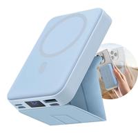Magnet Power Bank, 10000mAh Power Bank with Phone Holder and USB-C Cable, 22.5w PD Fast Charging for iPhone 16/15/14/13/12 Pr...