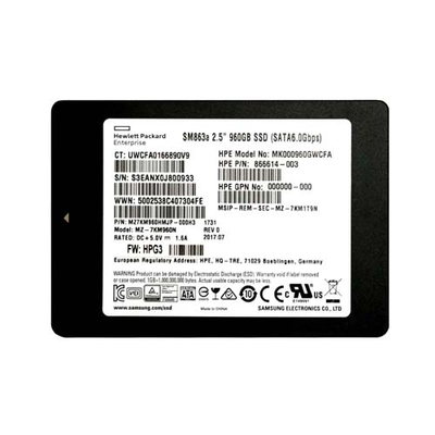 866614-003 HP 960GB SATA 6Gb/s Hot-Pluggable Mixed Use 3.5-Inch Hybrid Solid State Drive for ProLiant Servers